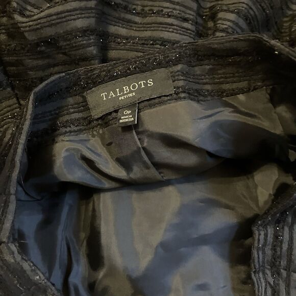 Talbots Skirt Size 0 Petite Black Textured MSRP $139 - Picture 4 of 5